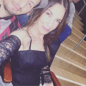 Bebe Lace off the shoulder top